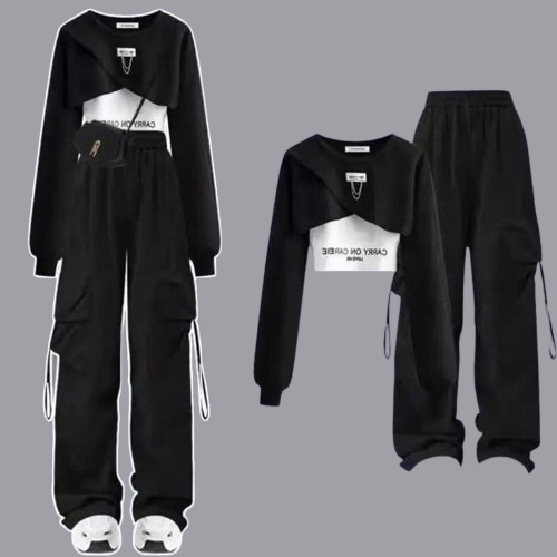 Bkack Crop Top Set 2